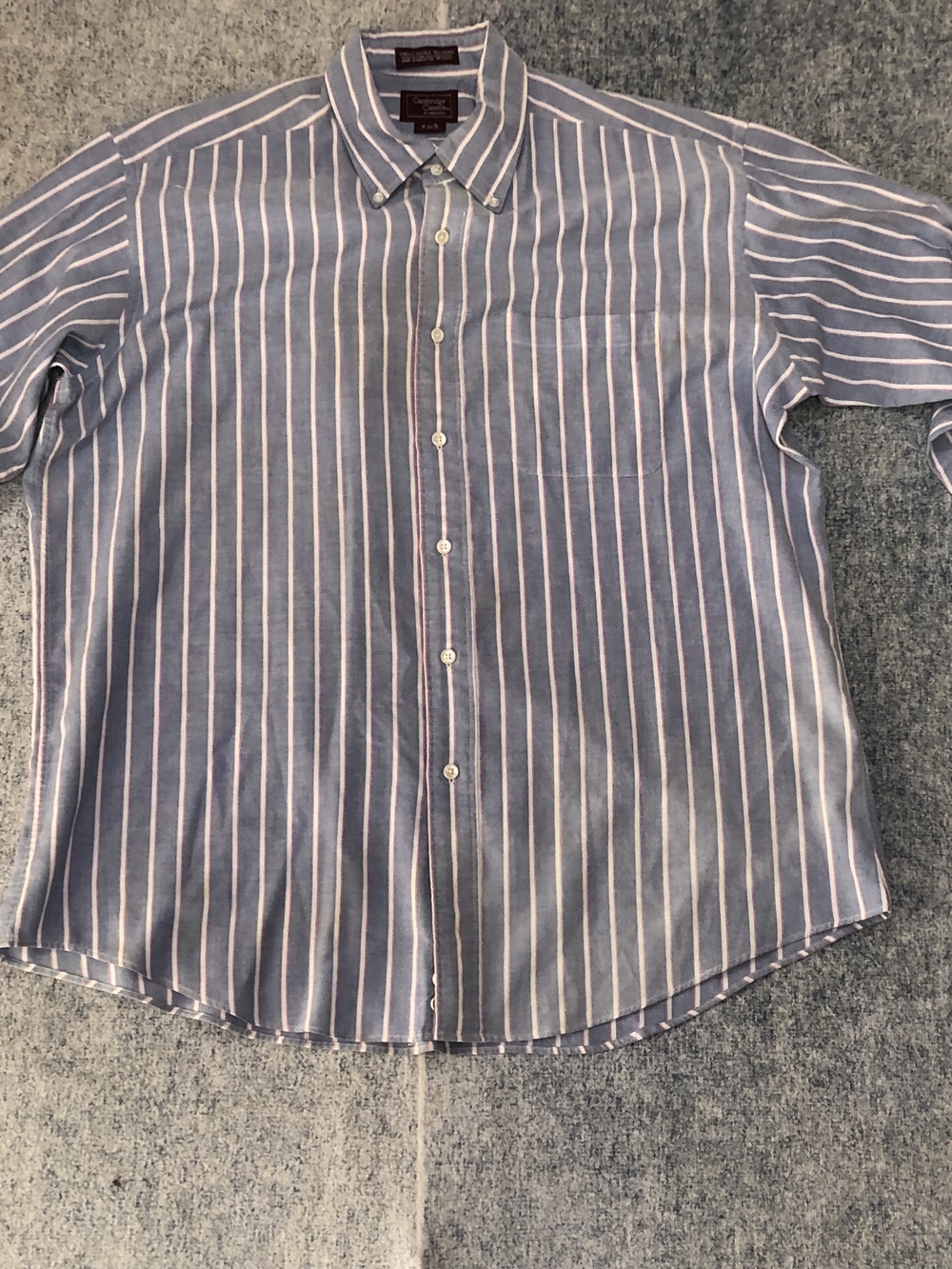 Men's Light Blue & White Stripe Button-Down Dress Shirt